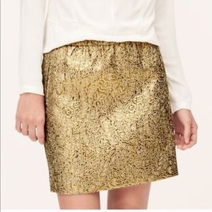 LOFT petites gold skirt